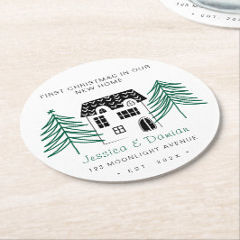 PORTA-COPO DE PAPEL REDONDO PRIMEIRO NATAL MINIMALISTA EM NOSSA NOVA CASA