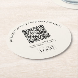 Porta-copo De Papel Redondo Promocional de código QR do logotipo simples de em