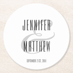 Porta-copo De Papel Redondo Publicação técnica sobre a Recepção de casamento m