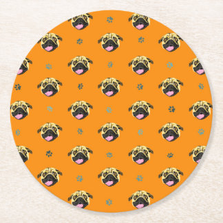 Porta-copo De Papel Redondo Pug Tema Festa Papel Copa Laranja