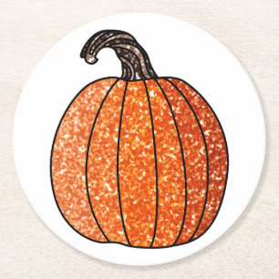 Porta-copo De Papel Redondo Pumpkin com brilho