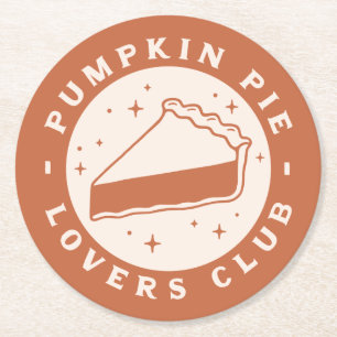 Porta-copo De Papel Redondo Pumpkin Pie Lovers Club