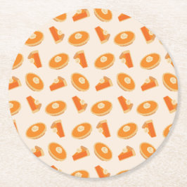 Porta-copo De Papel Redondo Pumpkin Pie Patterno