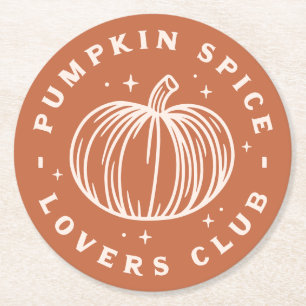 Porta-copo De Papel Redondo Pumpkin Spice Lovers Club