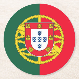 Porta-copo De Papel Redondo Qualidade da bandeira portuguesa