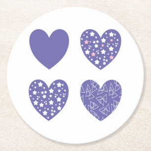 Porta-copo De Papel Redondo Quatro Veri Peri Hearts