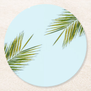 Porta-copo De Papel Redondo Ramificação da palmeira