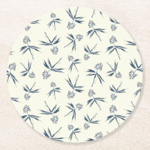 Ramificações Azuis de Budding no creme - padrão pe