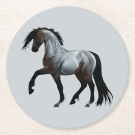 Porta-copo De Papel Redondo Ramirez - spanisches Pferd, laufend -