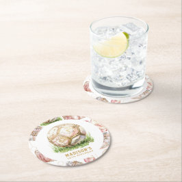 Porta-copo De Papel Redondo Rapariga de futebol: Rosegold Personalizado de Ani