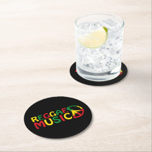 Porta-copo De Papel Redondo Reggae Music design, reggae art