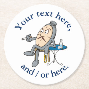 Porta-copo De Papel Redondo Relaxando relógio