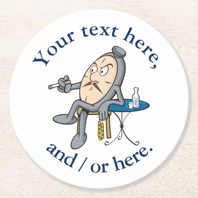 Porta-copo De Papel Redondo Relaxando relógio (Frente)