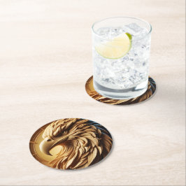 Porta-copo De Papel Redondo Relógio do Majestoso Águia