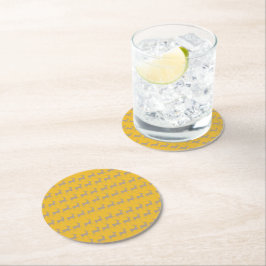 Porta-copo De Papel Redondo Rennes de Noël Fond Jaune Moutarde – Set de Table