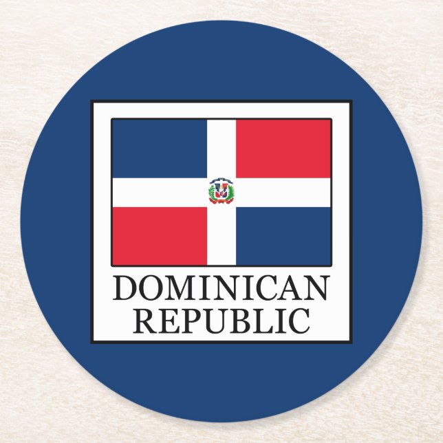 Porta-copo De Papel Redondo República Dominicana (Frente)