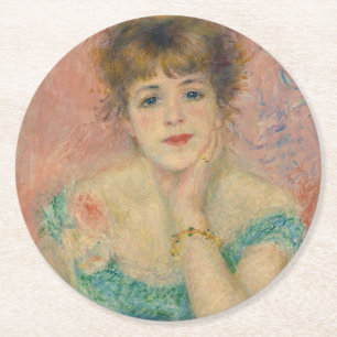 Porta-copo De Papel Redondo Retrato da Atriz Jeanne Samary, Auguste Renoir