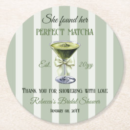 Porta-copo De Papel Redondo Retrô Ela Encontrou Seu Chá de Noiva Perfeito Matc