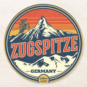 Porta-copo De Papel Redondo Retro Zugspitze bávaro presentes ao ar livre natur