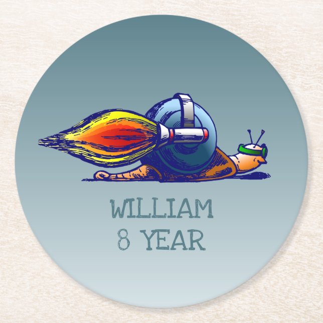 Porta-copo De Papel Redondo Rocket Snail (Frente)