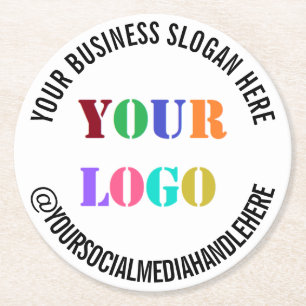 Porta-copo De Papel Redondo Rolos de Papel para Mídia Social com Logotipo Empr