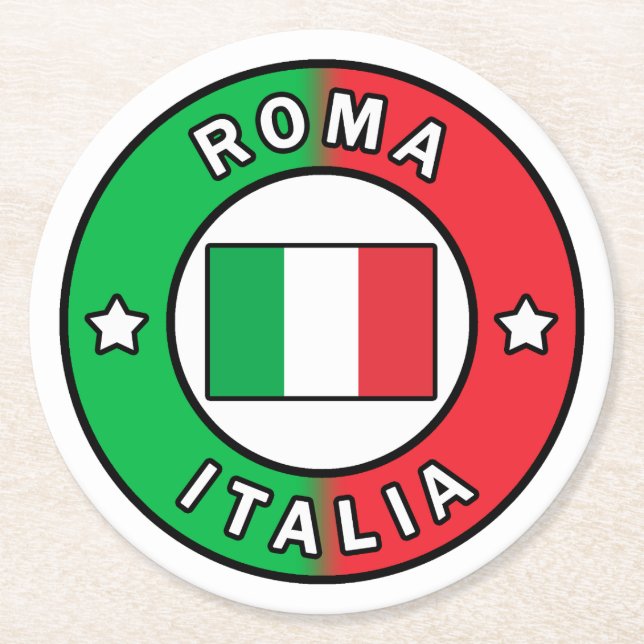 Porta-copo De Papel Redondo Roma Itália (Frente)