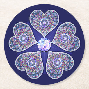 Porta-copo De Papel Redondo Rosace azul ou vermelho para bebê&criança