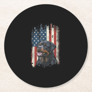 Porta-copo De Papel Redondo rottweiler bandeira americana usa amante patriota 