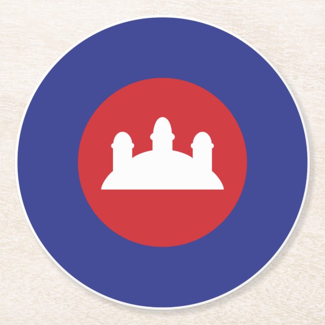 Porta-copo De Papel Redondo Roundel Cambojana (Frente)