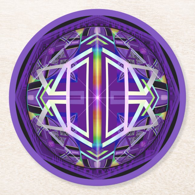 Porta-copo De Papel Redondo Roxo W3 (Frente)