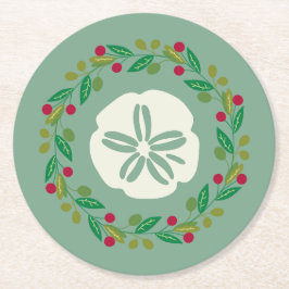 Porta-copo De Papel Redondo Rua de Natal da Seashell de Dólar