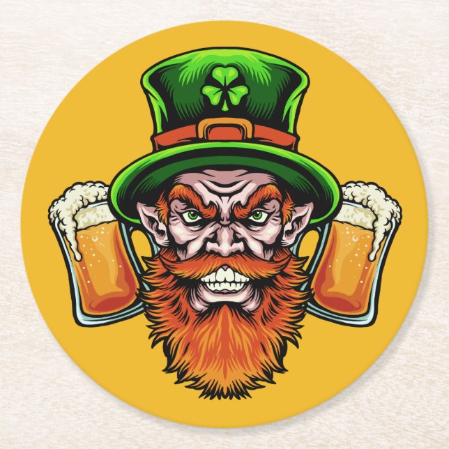 Porta-copo De Papel Redondo Rua, portas copos do Dia de Patrick (Frente)