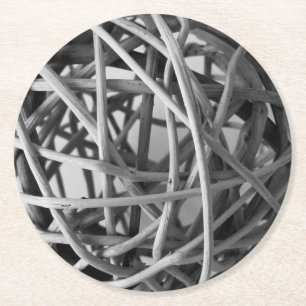 Porta-copo De Papel Redondo Rustic Wicker Ball