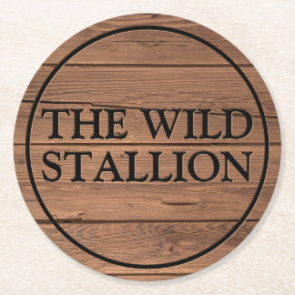 Porta-copo De Papel Redondo Rústica Castanho-Castanho-Castanho Faux Nome Bar