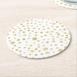 Porta-copo De Papel Redondo Saffron Confetti Watercolor Dots Porta copos de Pa