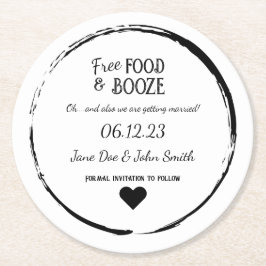 Porta-copo De Papel Redondo Salvar a Porta copos de Data - Comida Gratuita e I