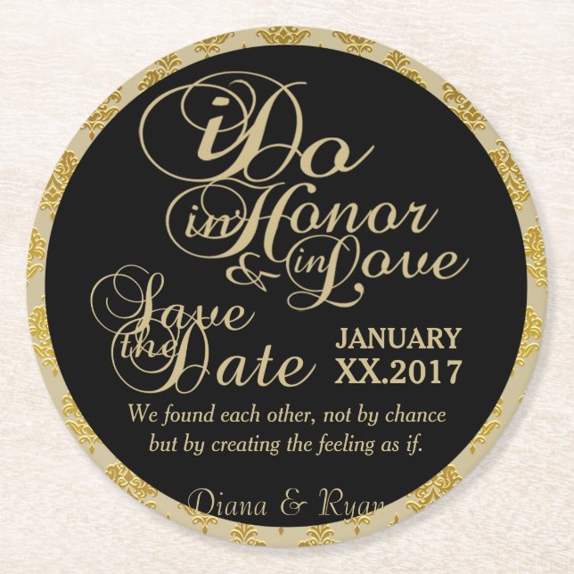 Porta-copo De Papel Redondo Salvar as Portas copos de Data (Frente)