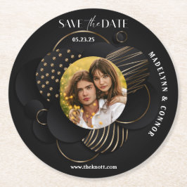 Porta-copo De Papel Redondo Salvar data de script vertical suave Foto 