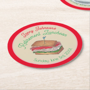 Porta-copo De Papel Redondo Sanduíche do Clube Turco de Almoço de Reforma Sand