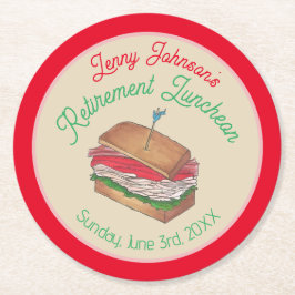 Porta-copo De Papel Redondo Sanduíche do Clube Turco de Almoço de Reforma Sand