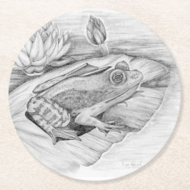 Porta-copo De Papel Redondo sapo no Lily Pad