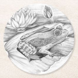 Porta-copo De Papel Redondo Sapo no Lily Pad