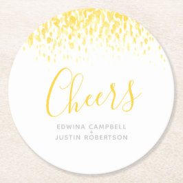 Porta-copo De Papel Redondo Saúde ardósias de aquarela amarela quente