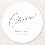 Porta-copo De Papel Redondo Saúde Casamento Personalizado Único Moderno<br><div class="desc">Procurando um favor de casamento único e personalizado que seus hóspedes vão amar? Não olhe mais que estas Portas copos de papel redondo personalizado personalizado moderno e personalizado. Com uma simples na moda, porém simples, com a palavra "Saúde" em uma letra moderna de escrita de caligrafia, essas portas copos são...</div>