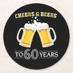 Porta-copo De Papel Redondo Saúde e Cervejas a 60 anos<br><div class="desc">Saúde e Cervejas à Porta copos de 60 anos</div>