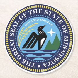 Porta-copo De Papel Redondo Selo do Estado de Minnesota 2024