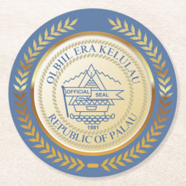 Porta-copo De Papel Redondo Selo Oficial de Palau