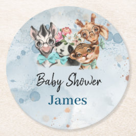 Porta-copo De Papel Redondo Selva de nomes de bebês selvagens Safari com anima