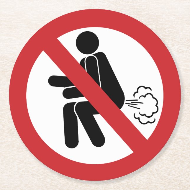 Porta-copo De Papel Redondo SEM Fartura ⚠ Sinal De Banheiro Tailandês Engraçad (Frente)