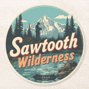 Porta-copo De Papel Redondo Serrania Sawtooth Idaho Montanha Caminhada Alpina